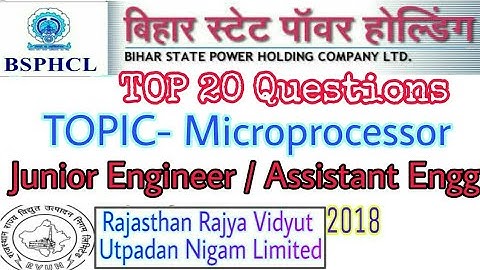 BSPHCL & RVUNL TOP 20 MCQs with solution for JE/AE 2018