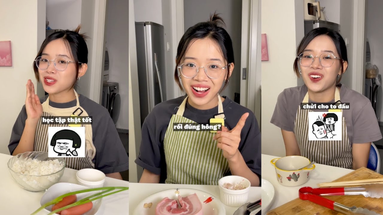 Cùng ely làm cơm rang kim chi, tóp mỡ rim mắm tỏi, thịt ba rọi nướng # ...