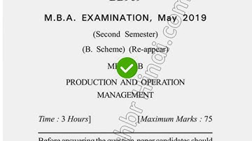 2019 Dcrust MBA 2nd Sem Production & Opertion Management Question Paper
