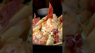 HOMEMADE CHEESY PENNE PASTA W JUICY SHRIMP CLUSTERS 4 DINNER! #shorts #foodlover #foodie #food #asmr