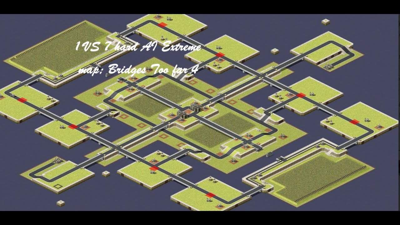 Red Arlert 2 Yuri’s Revenge - 1 vs 7 Hard - map Bridges too far - How long you win ?