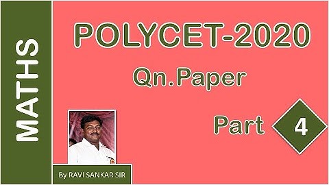 POLYCET 2020 QUESTION PAPER ANALYSIS PART-4 BY RAVI SANKAR SIR