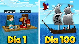 PASSEI 100 DIAS NAVEGANDO COMO PIRATAS NO MINECRAFT / O FILME