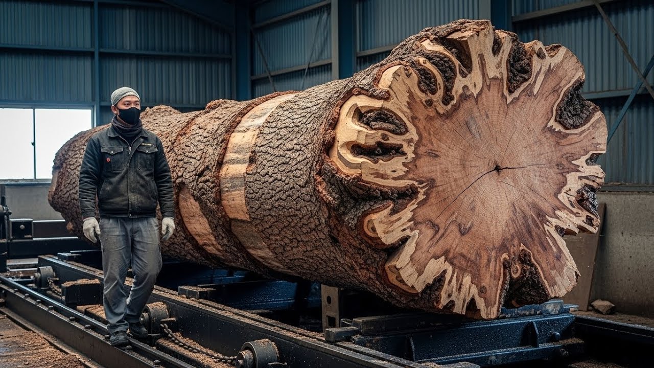 Turning a Giant Tree Into an Expensive Dining Table | Korea’s Wood ...