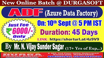 ADF (Azure Data Factory) Online Training @ DURGASOFT