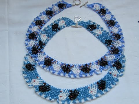 (86) Колье из бисера " Лебеди".
