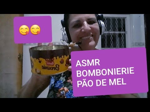 ASMR Português mastigação  pão de mel 😋