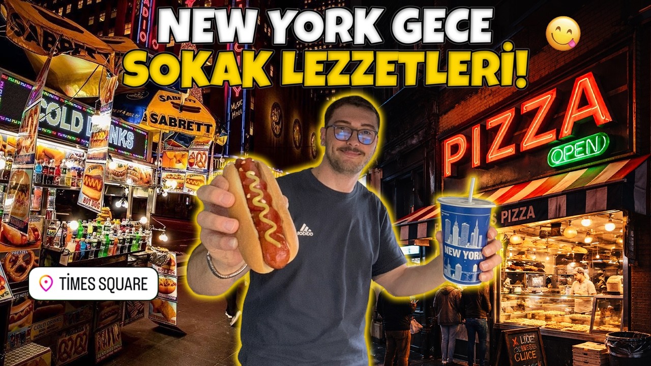 NEW YORK SOKAK LEZZETLERİ! New York Vlog, Amerika'da Alışveriş, Fiyatlar, Amerika Neler Yenir, Times