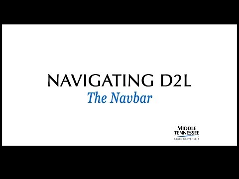 Navigating D2L - The Navbar