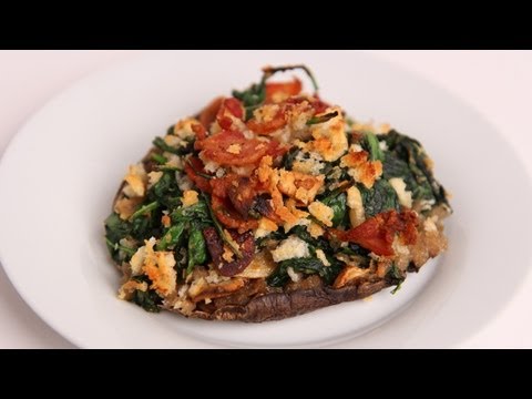 Bacon Spinach Stuffed Portobello Mushrooms Recipe Laura Vitale Laura In The Kitchen Ep-11-08-2015