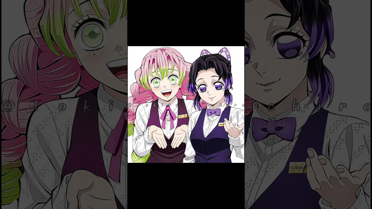 Shinobu and Mitsuri transformed themselves into a boy 🤭🌟 #drawingandassemblingdemonslayer