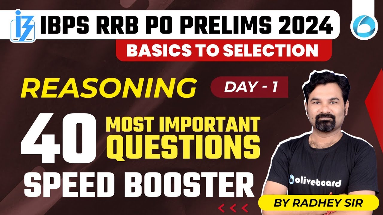 IBPS RRB PO Prelims 40 Most Important Reasoning Questions | IBPS RRB PO ...