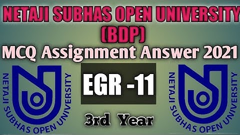 NSOU BDP EGR-11 Assistant submission Exam Answer sheet for Third year