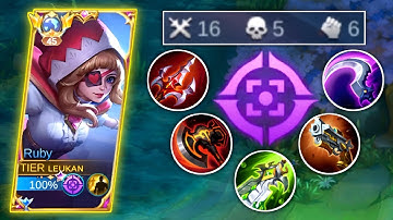 RUBY 16 KILLS! FULL DAMAGE ITEM BUILD!🔥RUBY BEST BUILD 2023
