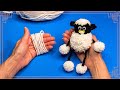 A very easy way to make a sheep toy from knitting threads