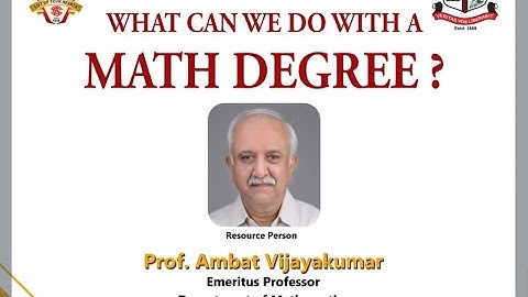 Webinar on " What we can do with a math Degree? "