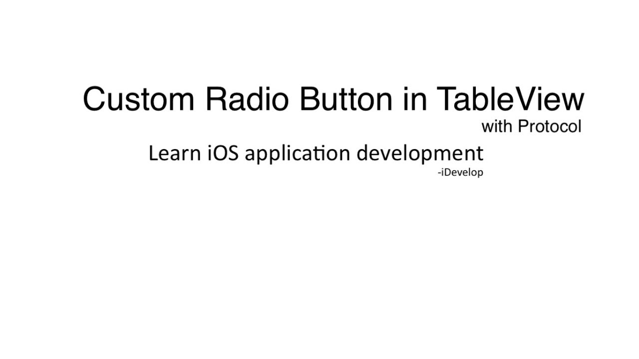 22 Custom Radio Button in TableView With Protocol - YouTube