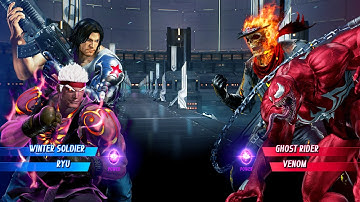 Winter Soldier & Ryu vs Red Venom & Ghost Rider (Very Hard) - Marvel vs Capcom | 4K UHD Gameplay