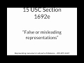 Part Six -- FDCPA Section 1692e false and deceptive debt collection