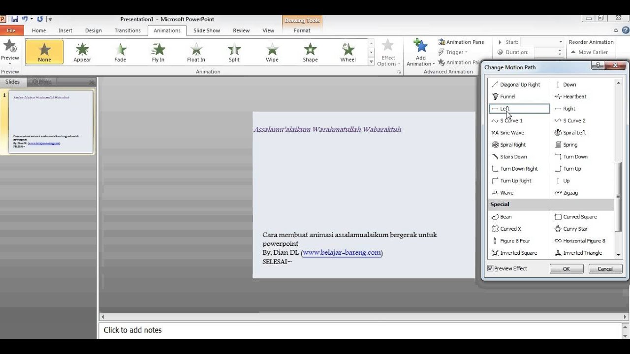animasi bergerak untuk powerpoint assalamualaikum
