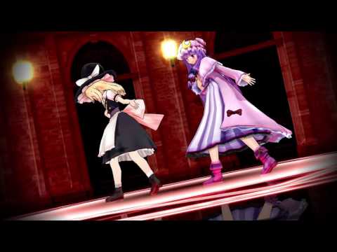 【東方MMD】　魔理沙とパチュリーでWAVE　【1080p】