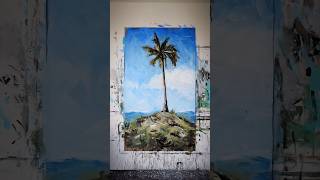 Palmtree, oil on cardboard, 2026 #painting #art #timelapseart