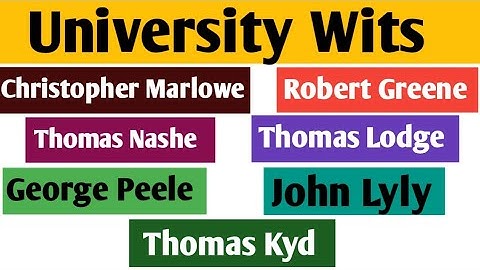 University wits in English literature | History of English literature