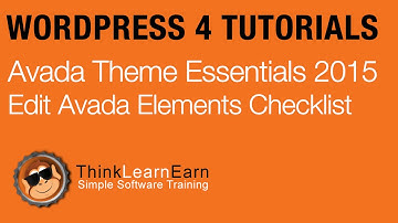 10 Avada Theme Essentials Edit Elements Checklist Online Video Tutorials