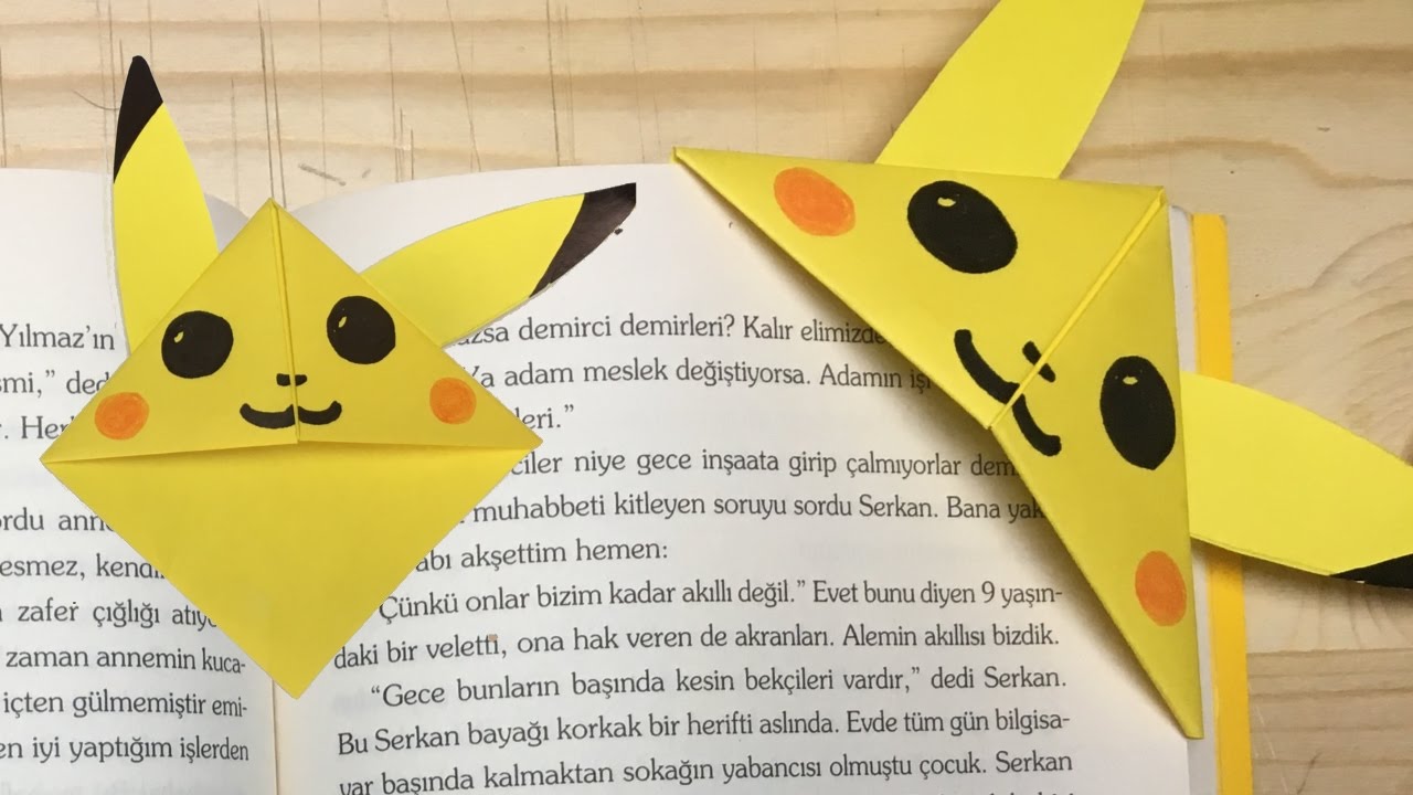 pokemon pikachu kitap ayraci nasil yapilir pokemon pikachu kitap ayraci