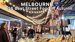 Melbourne's 25 Best Street Food in Autumn Night Market 2025 | Queen Victoria Market 4K Video