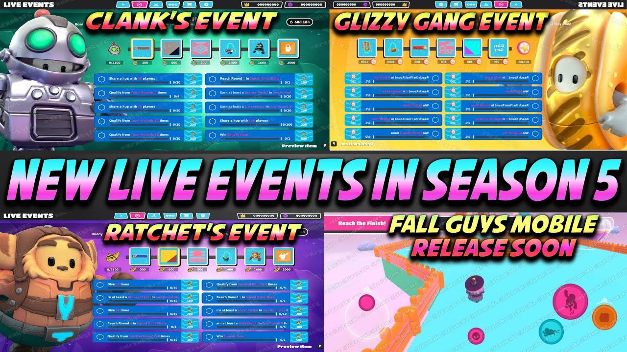 Fall Guys Season 5 New Live Events | Glizzy Gang ,clank's,Ratchet's ...