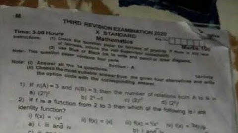 10th Maths third revision exam question paper 2020 madurai