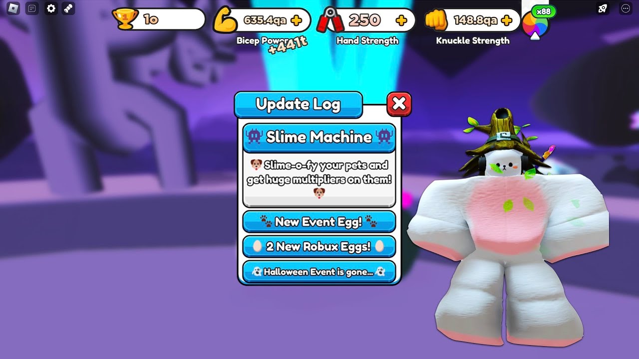 Playing The New Slime Machine Update in Arm Wrestle Simulator - YouTube