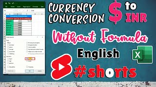 Forex Conversion |Currency Conversion in Excel | #short #shortvideo #firstshortvideo #youTubeshort