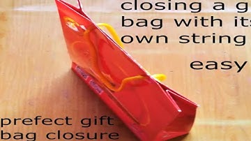 How to close gift bags/Easy Closing gift bag with its own string