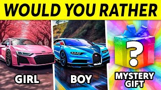 Would You Rather...? Girl Vs Boy 🎁🔵🔴 Mystery Gift Edition
