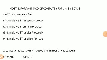 PART 3 MOST IMPORTANT MCQ OF COMPUTER FOR JKSSB FINANCE ACCOUNT ASSISTANT INSPECTOR SUB INSPECTOR