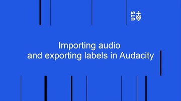 Importing audio and exporting labels in Audacity