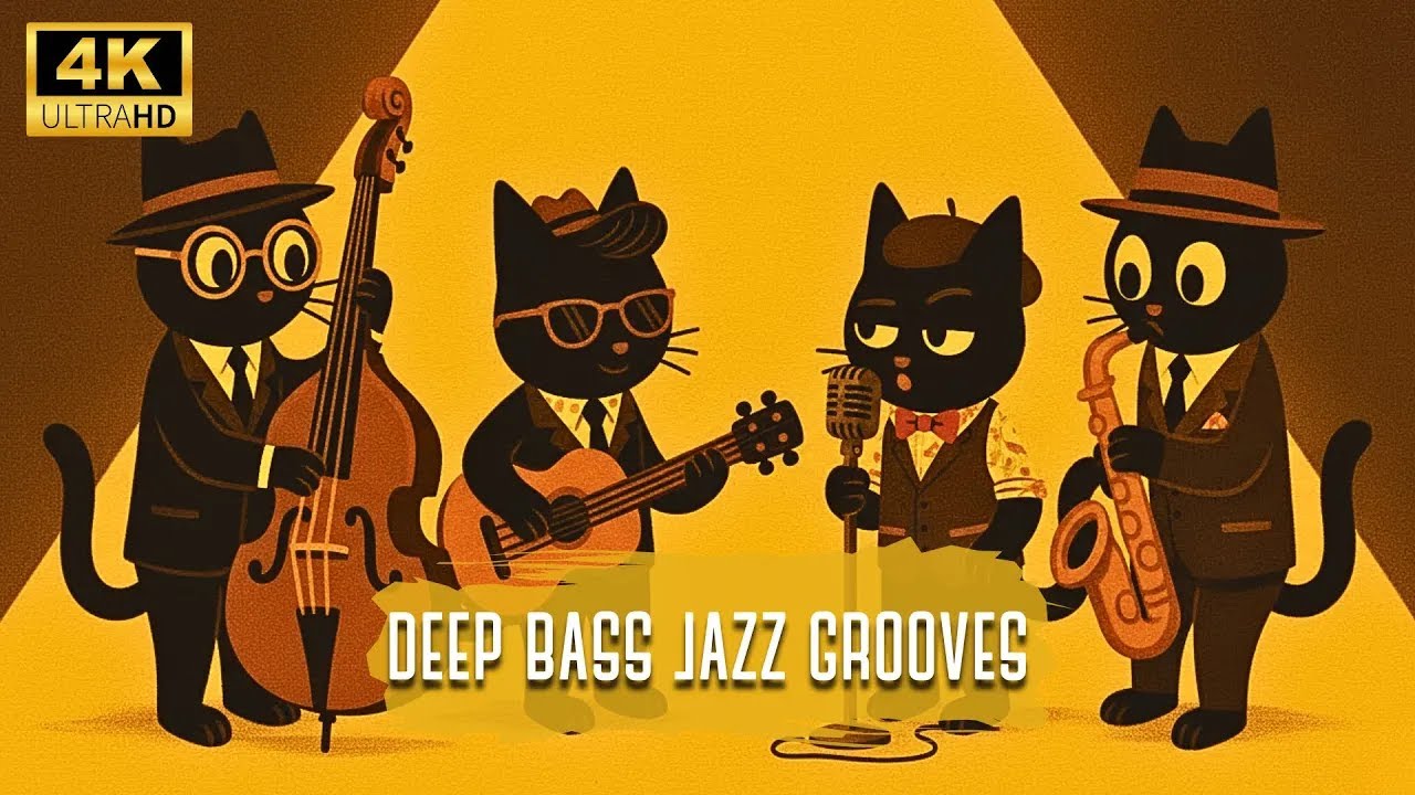 Black Cats Jazz Night: Retro Grooves & Deep Bass - Deluxe Instrumental Music