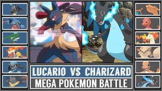 MEGA LUCARIO vs MEGA CHARIZARD X | Mega Pokémon Battle