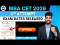 Mba 2nd Attempt Official Exam Dates Released | Mba cet official updates 2026