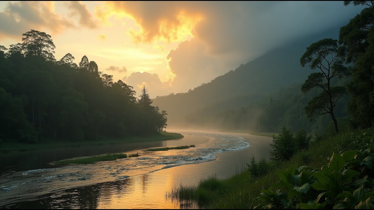 Restful River Flow in Nature