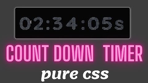 Countdown Timer Using Html Css  | Javascript | Key Coding