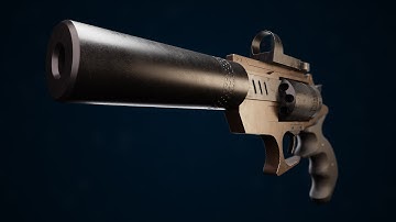 Sci-Fi Gun made in Blender (Render & Wireframe)