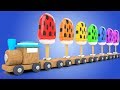 Soccer Balls Soft Ice Creams Toy Train for Kids to Learning Colors - 3D Kids Toddler Videos