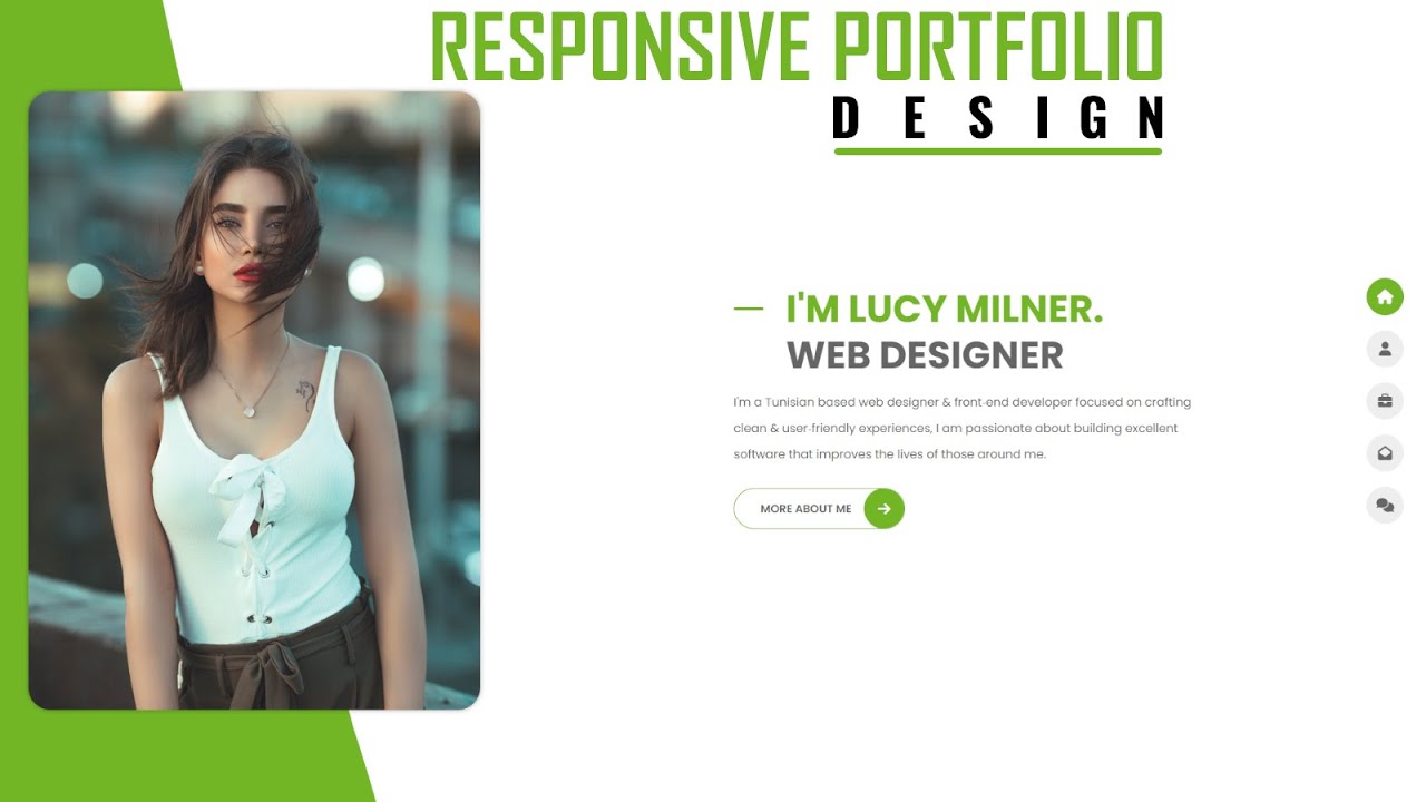 Create a Responsive Personal Portfolio Website Design using HTML CSS ...