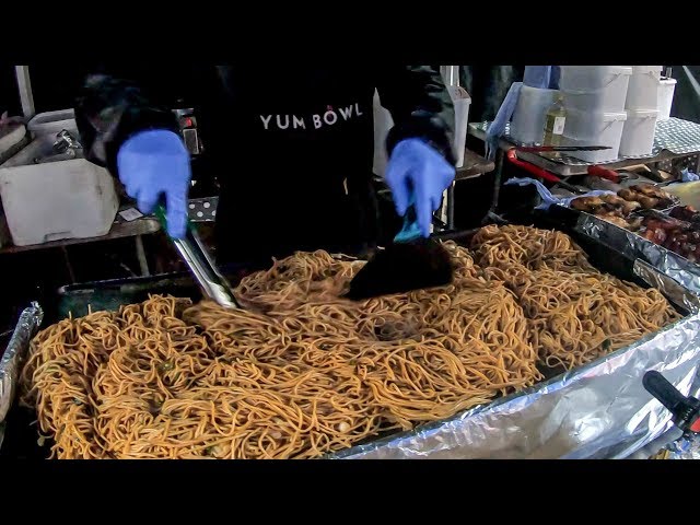 Asian Noodles and Spicy Chicken. London Street Food