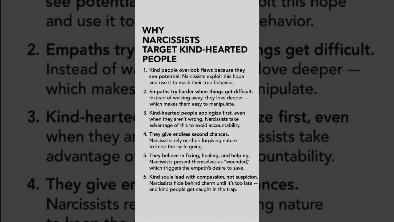 WHY NARCISSISTS TARGET KIND-HEARTED PEOPLE
