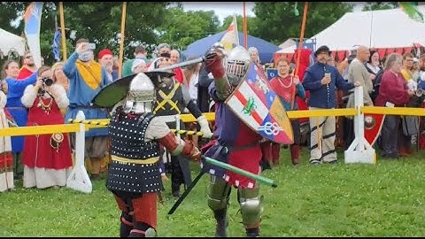 SCA Heavy Combat | Medieval Rattan Sword and Shield Fight | Master Tonis v Captain Magrat