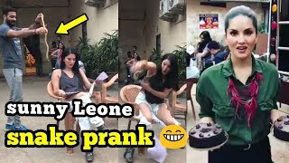 Sunny Leone prank | sunny Leone snake prank and her revenge | sunny leone got scared of fake snake